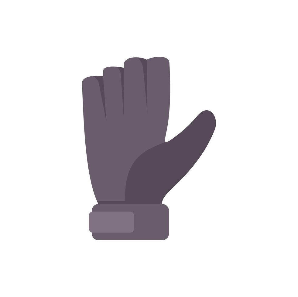 Grey goalkeeper glove protecting hand during football match vector