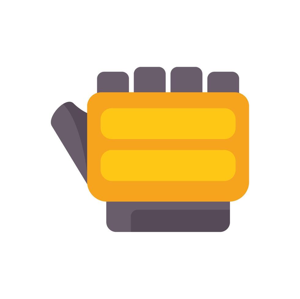 Yellow working glove protecting hand while working with tools vector