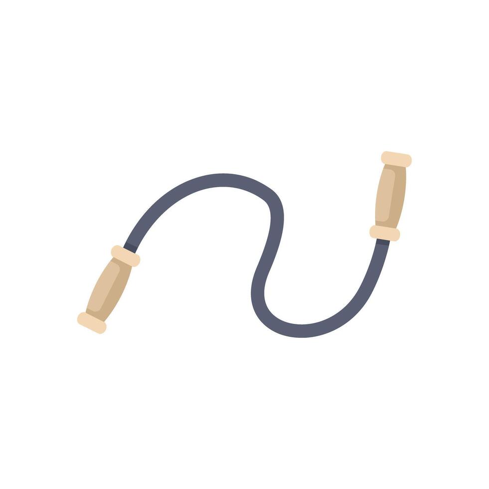 Skipping rope lying on white background for workout vector