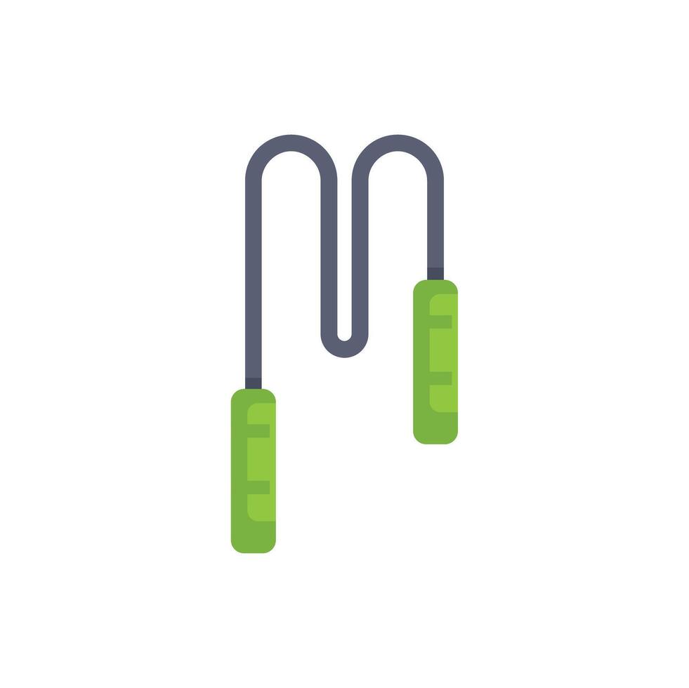 Green and grey jump rope for fitness training vector