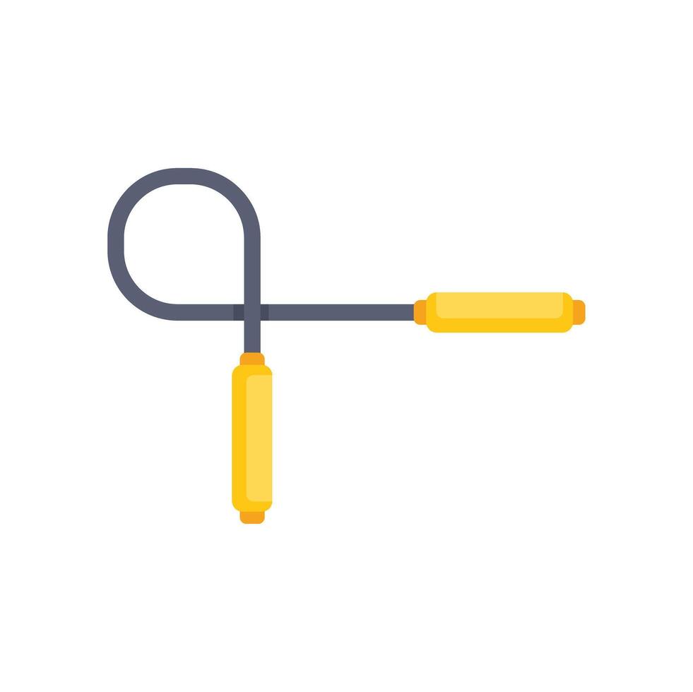Yellow skipping rope for working out and losing weight vector