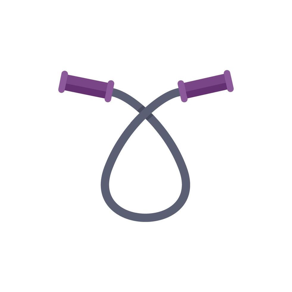 Skipping rope lying on the floor with handles crossed vector