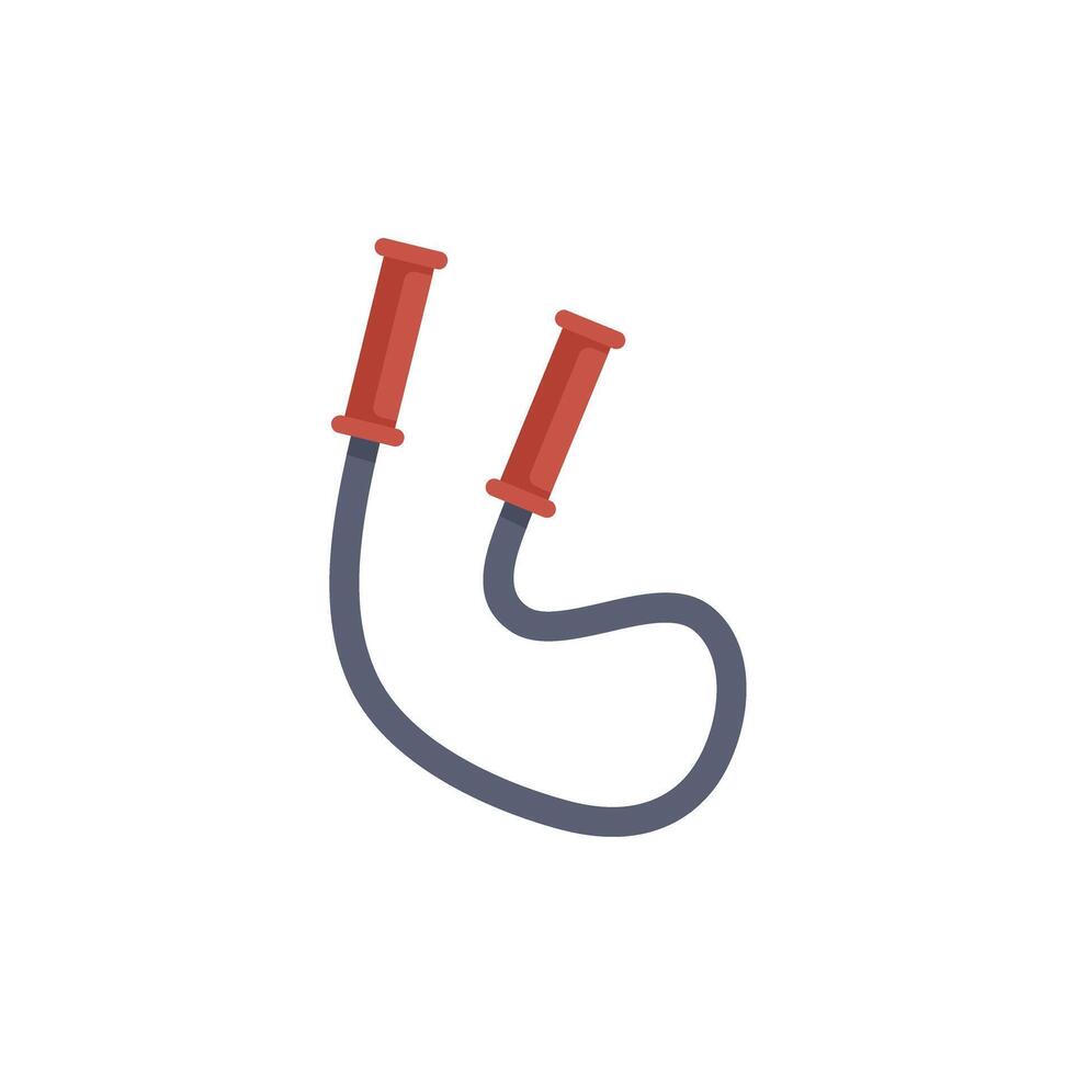 Skipping rope lying on white background for fitness workout vector