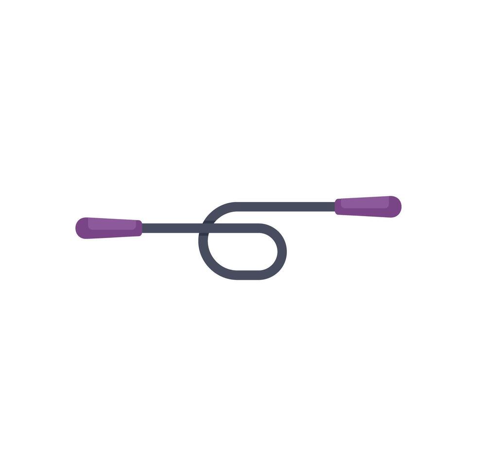 Skipping rope lying on the floor with handles at the sides vector