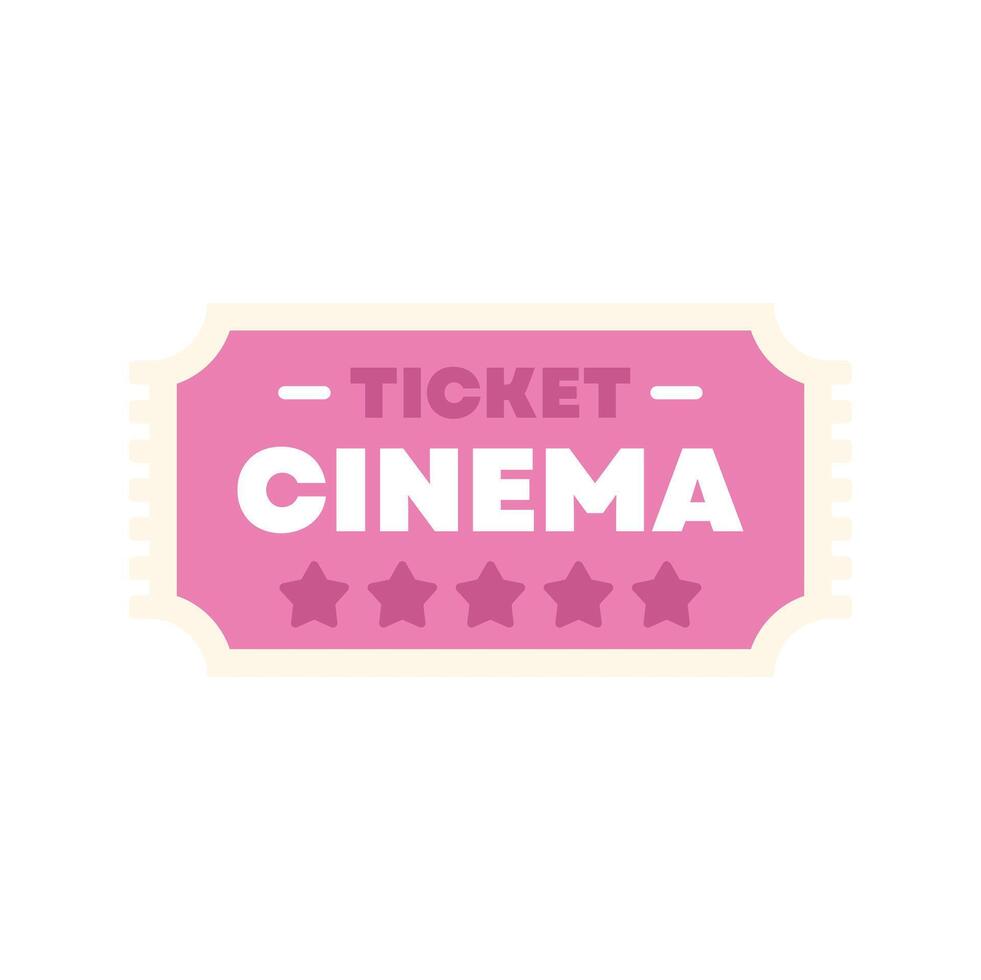 Pink cinema ticket admitting five star rating vector