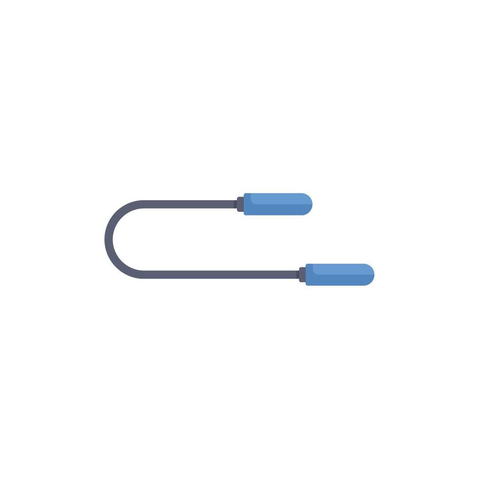 Blue skipping rope for working out on white background vector