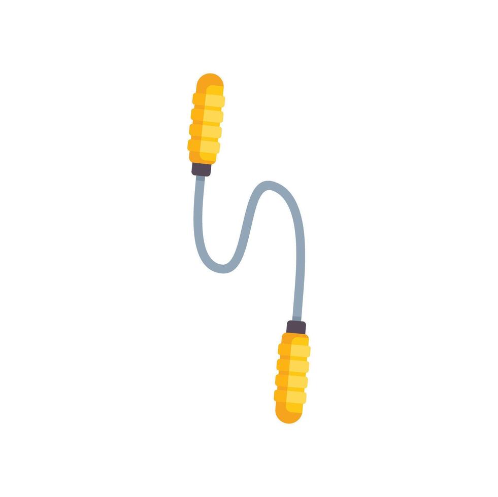 Yellow skipping rope for keeping fit and exercising vector