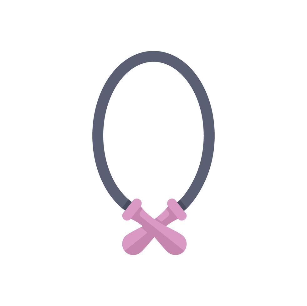 Skipping rope lying crossed with pink handles for fitness exercise vector