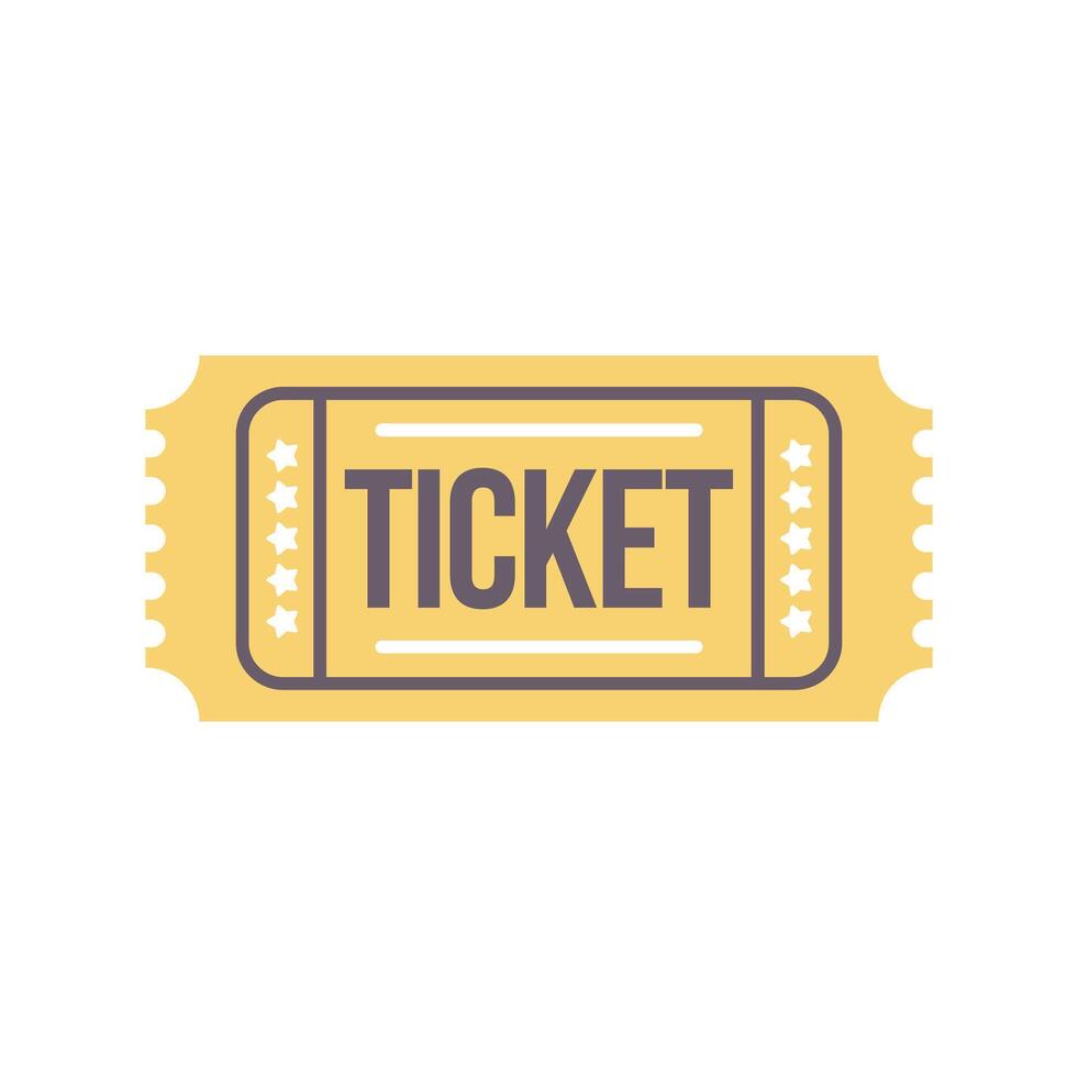 Yellow ticket representing access pass for event vector