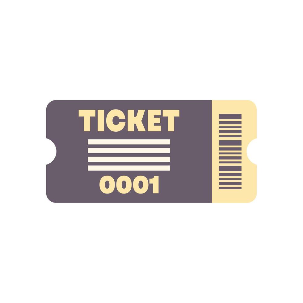 Event ticket admitting one person with barcode and number vector