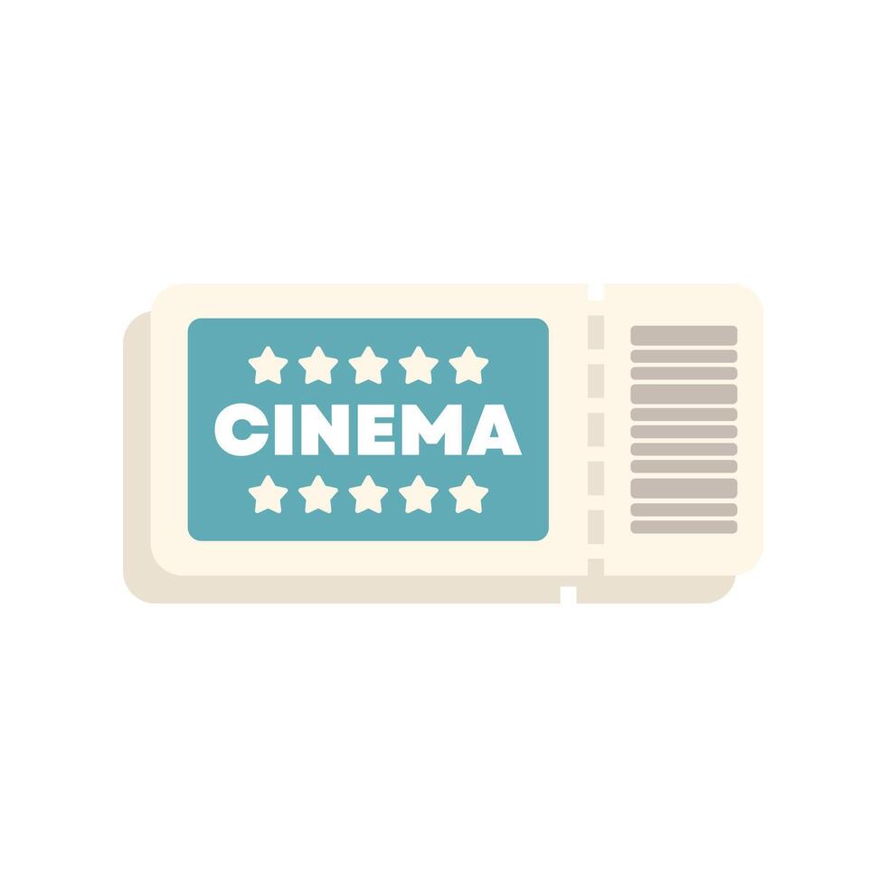 Cinema ticket admitting one guest to movie showing vector