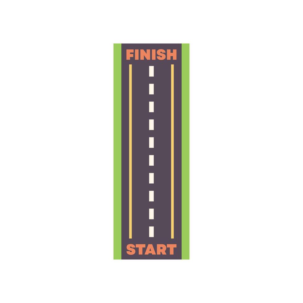 Straight road marking start finish line point vector