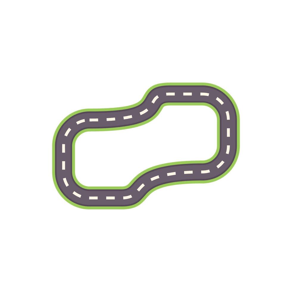 Winding road forming a closed track for car racing competition vector