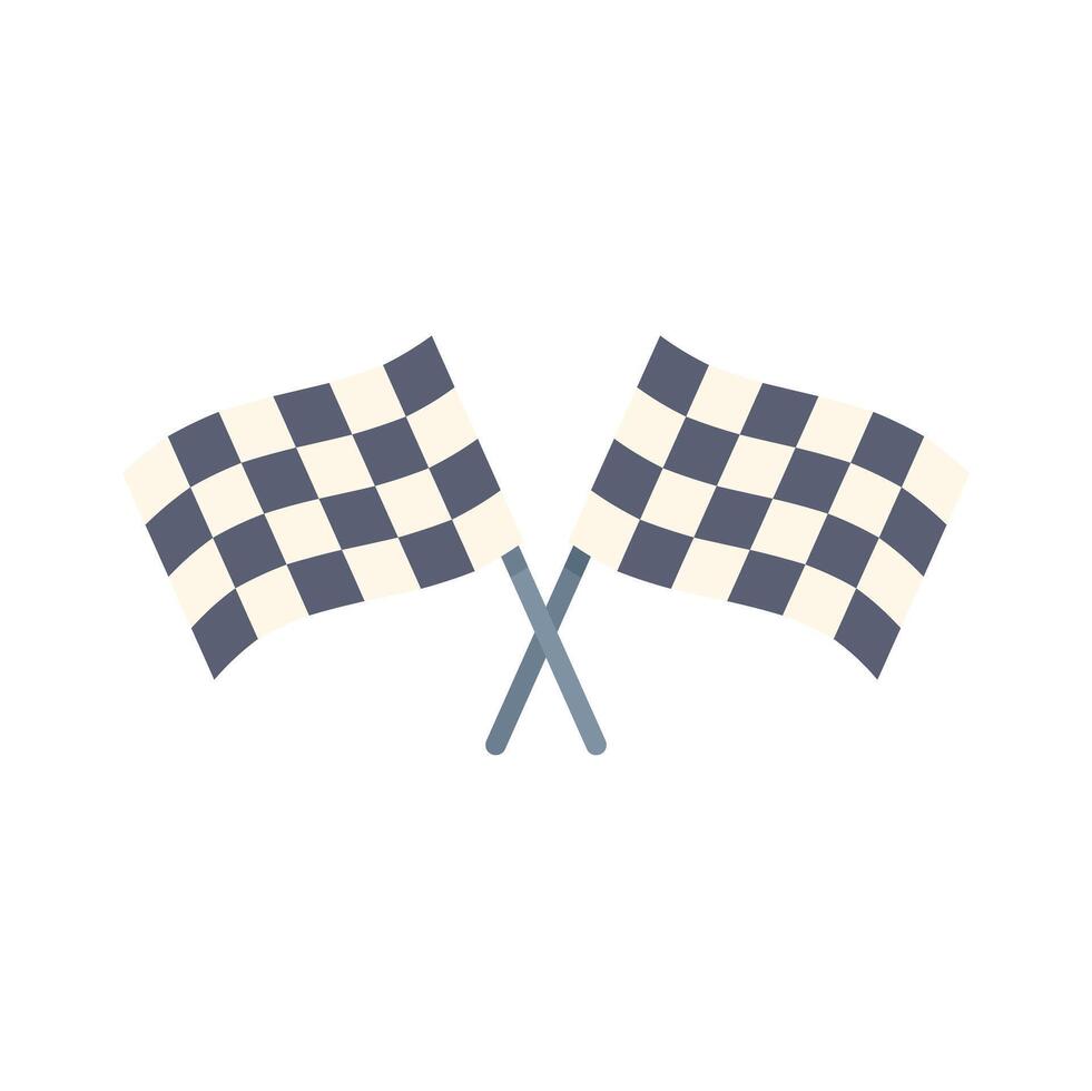 Two crossed checkered flags waving in the wind celebrating victory vector