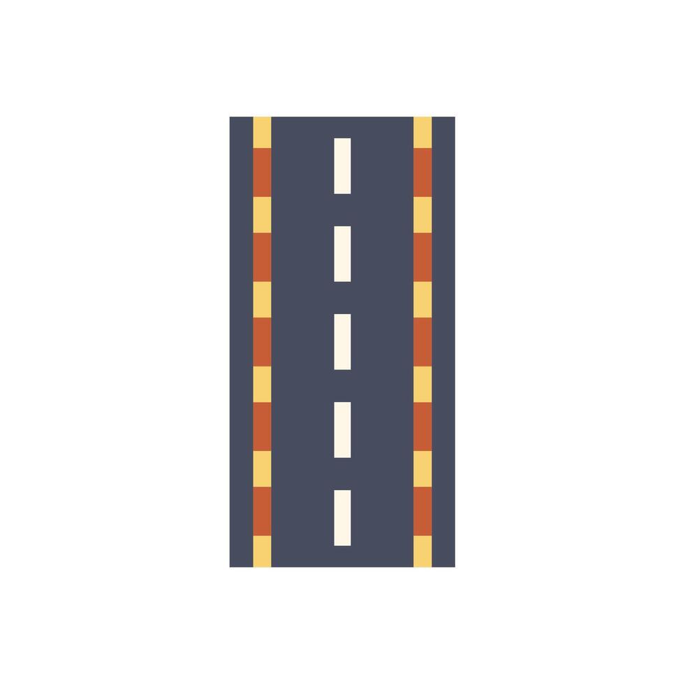 Straight asphalt road with marking lines leading into the distance vector