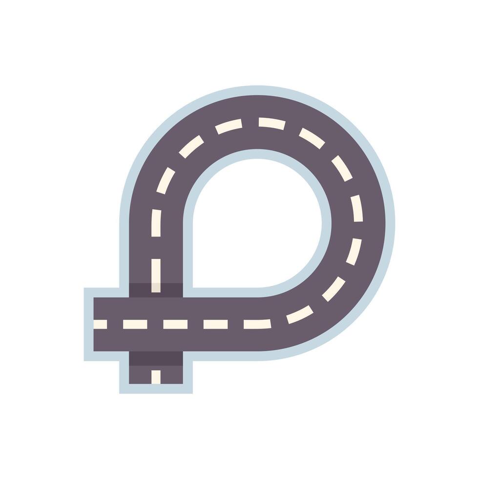 Winding road is making a u turn vector