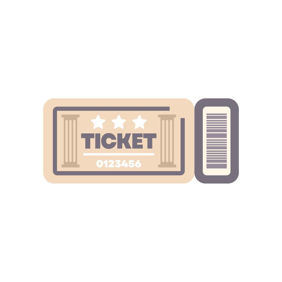 Museum ticket admit one showing columns and barcode vector