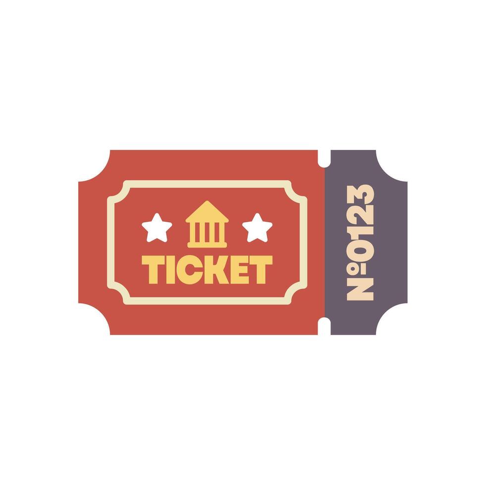 Red museum ticket allowing entry access vector