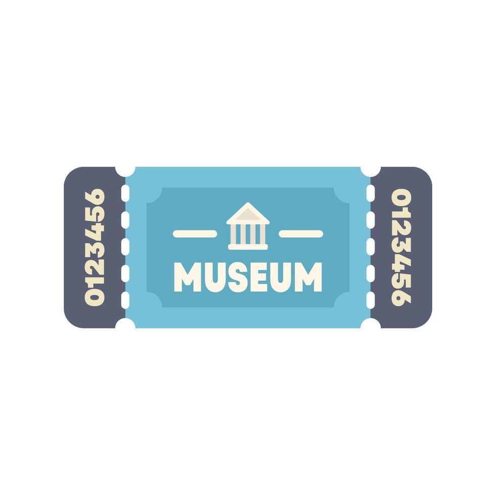 Blue museum ticket admitting entry access icon vector