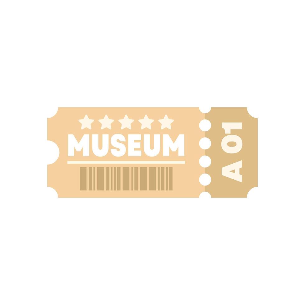 Museum ticket admit one with barcode allowing entry vector