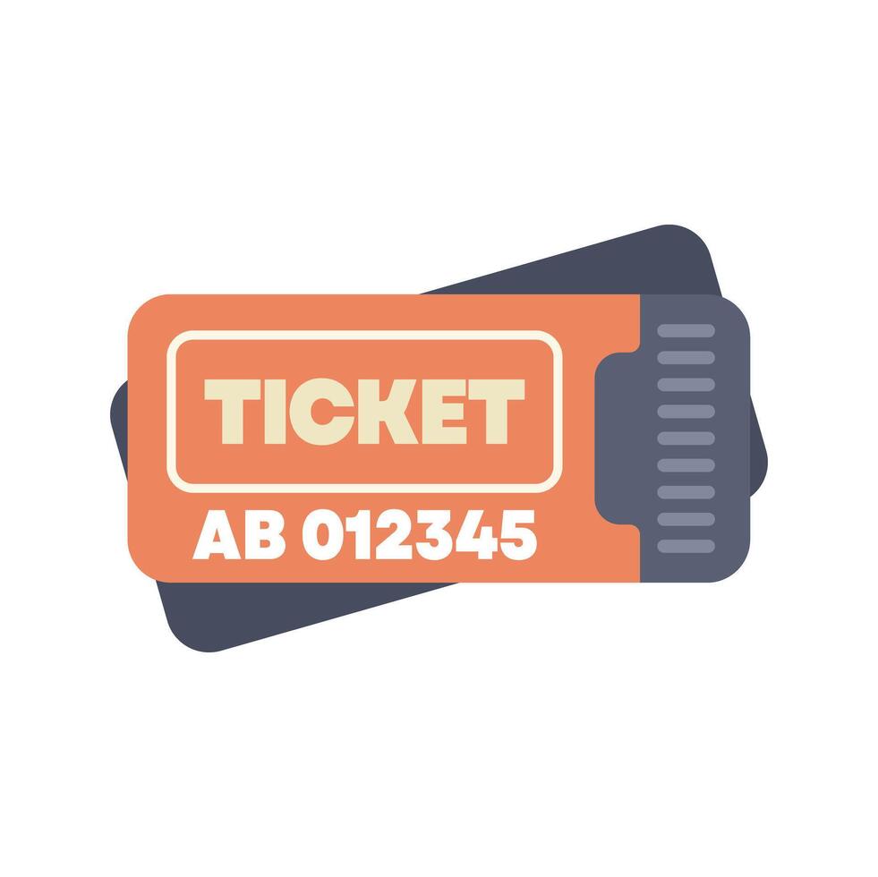 Two orange movie tickets laying on top of each other vector