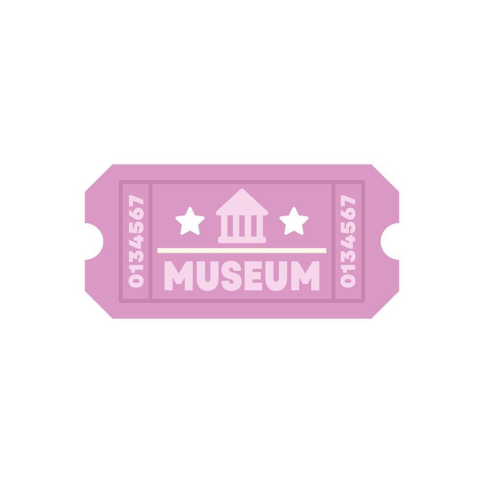 Pink museum ticket admit one showing building icon vector