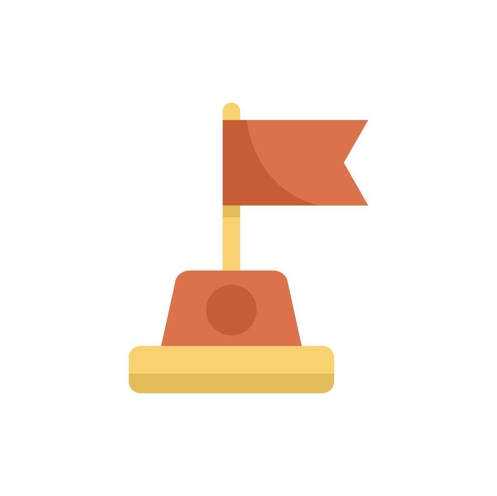 Red flag waving on a sandcastle representing a business goal achievement vector