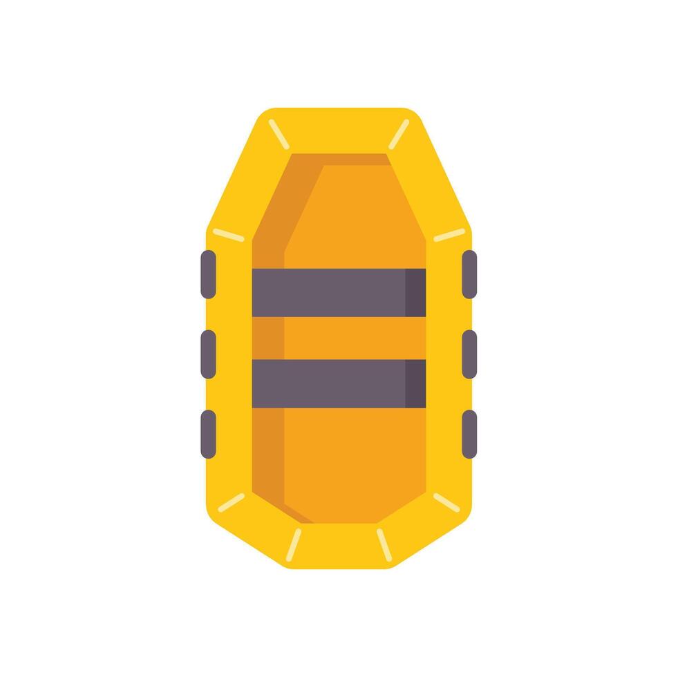 Yellow inflatable boat isolated on white background vector