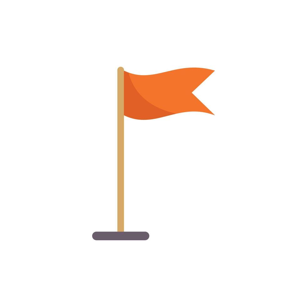 Orange flag waving on white background vector