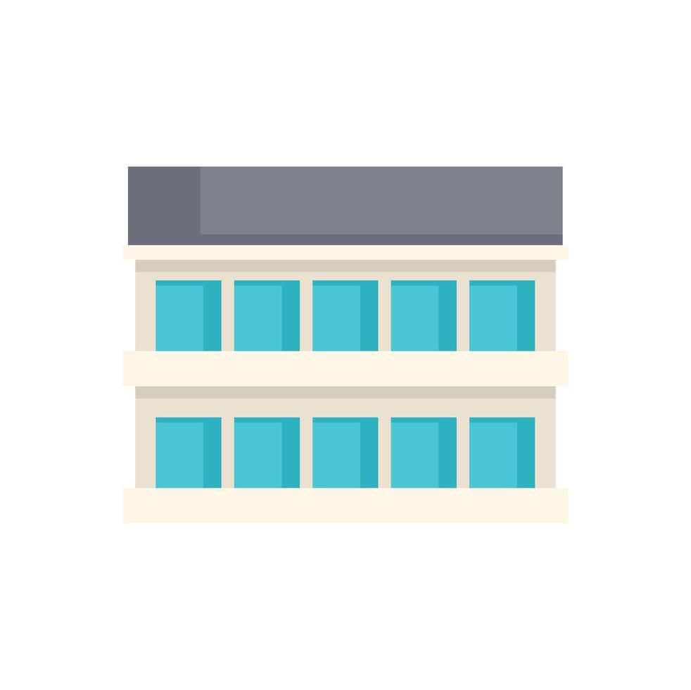 Modern two story office building with large windows displaying a professional business center vector