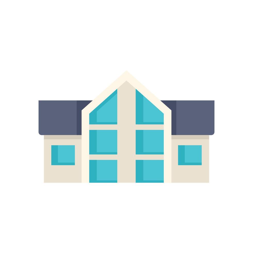 Modern house with big windows showing minimalist architecture vector