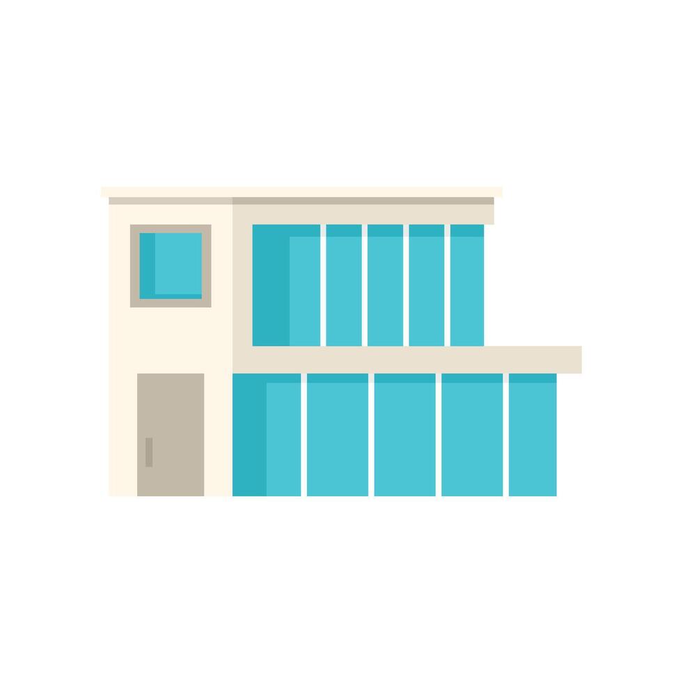 Modern house exterior with large panoramic windows and balcony vector