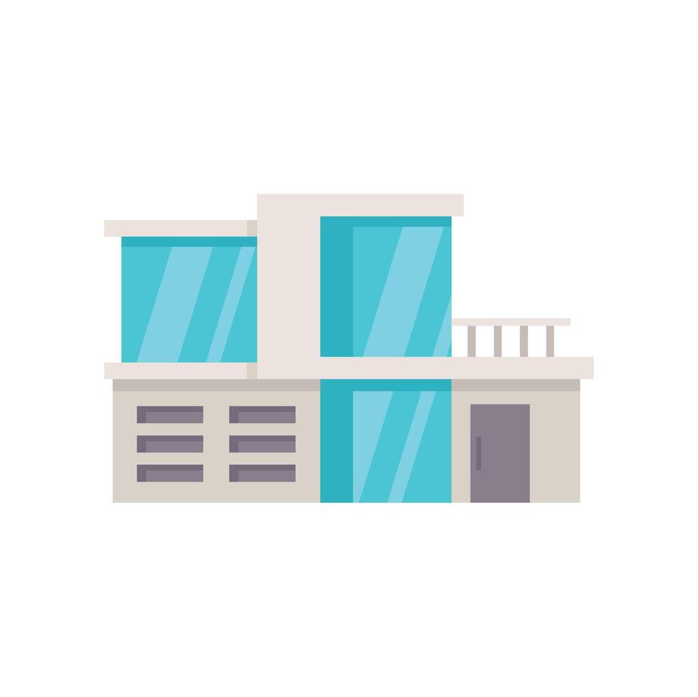 This illustration features a modern home with a balcony and large windows vector