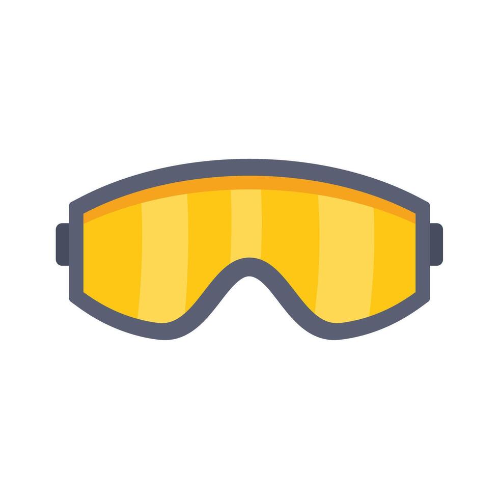 Yellow ski goggles protecting from sun and snow reflecting light vector