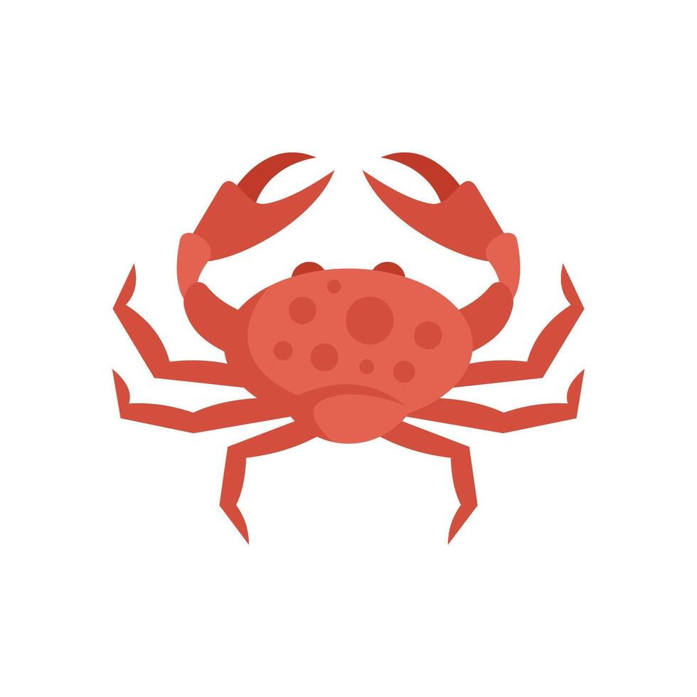 Red crab character showing claws open vector