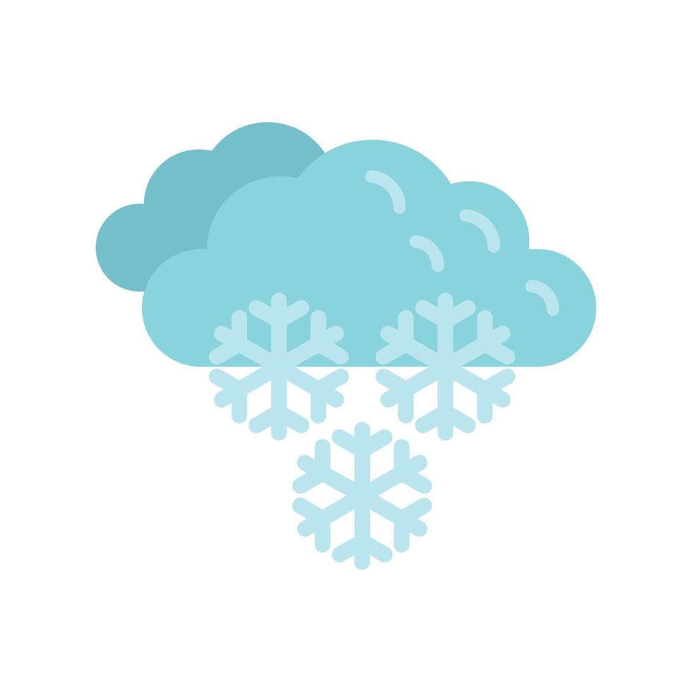Blue cloud pouring snowflakes symbolizing winter weather vector