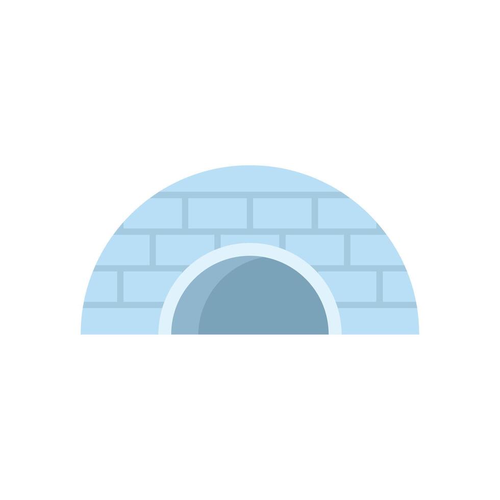 Traditional round igloo made of ice bricks for living in wintertime vector
