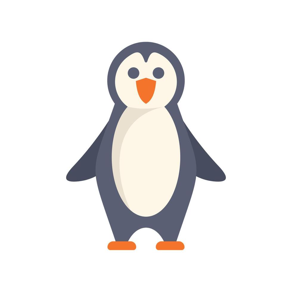 Happy cartoon penguin standing and smiling vector