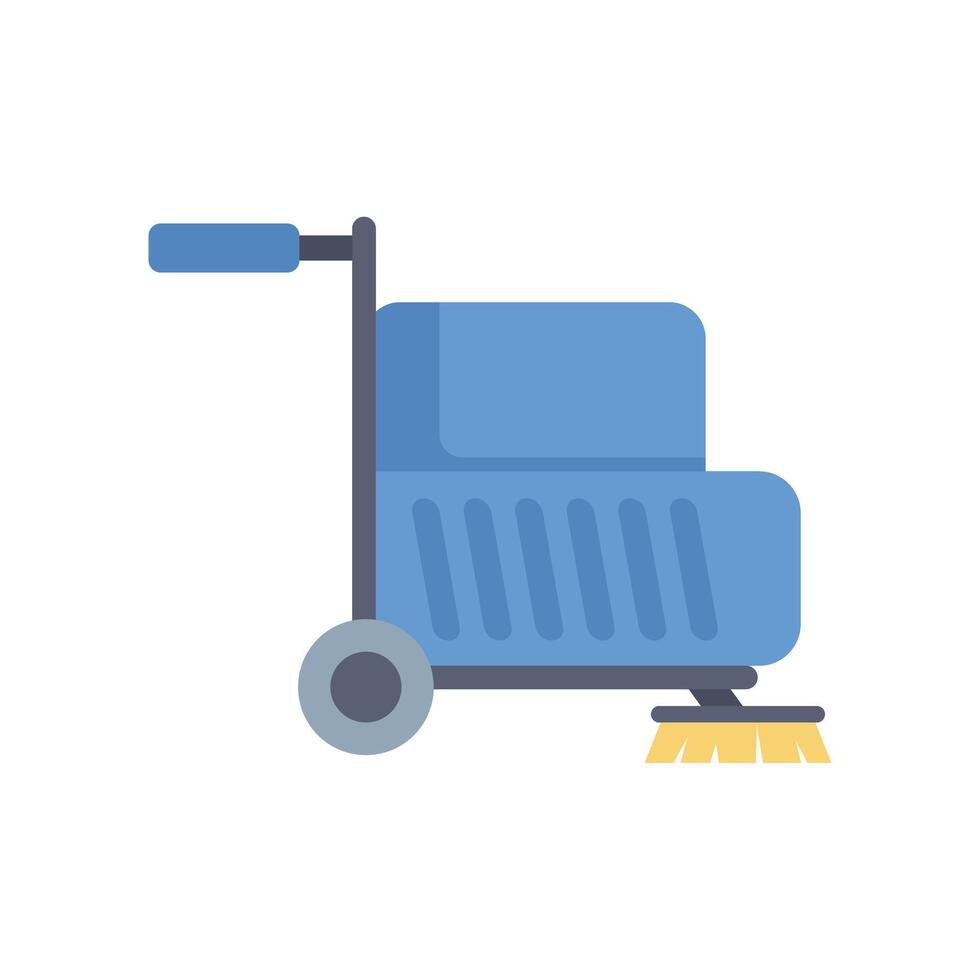 Professional cleaning equipment with rotating brush for floor cleaning vector