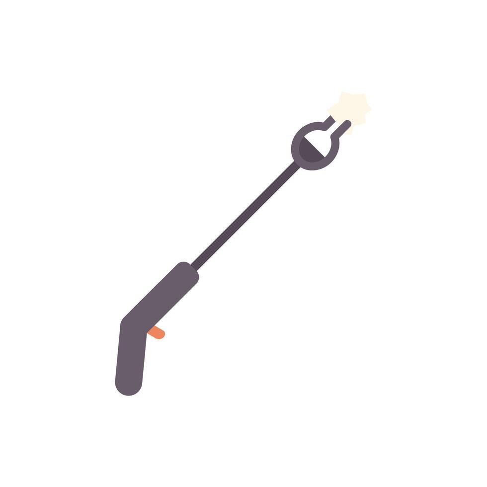 Handheld culinary torch creating a flame for cooking vector