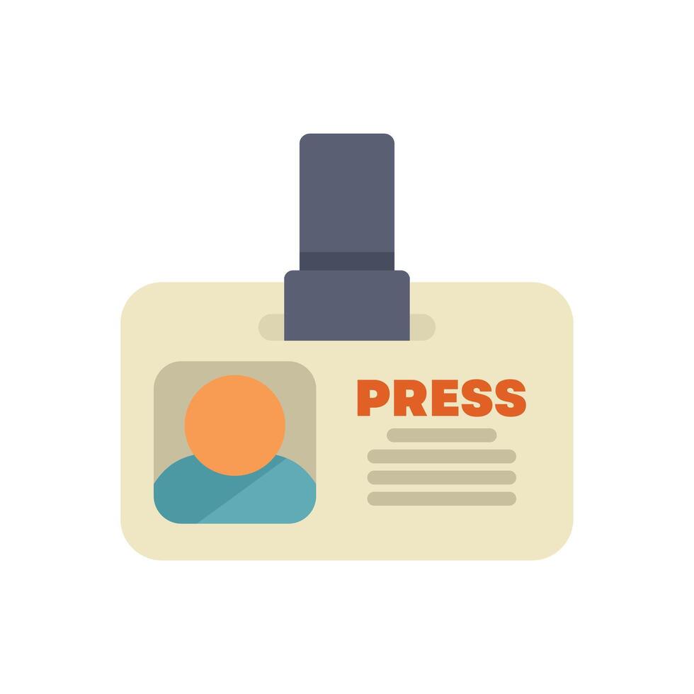 Press journalist id card hanging on lanyard vector
