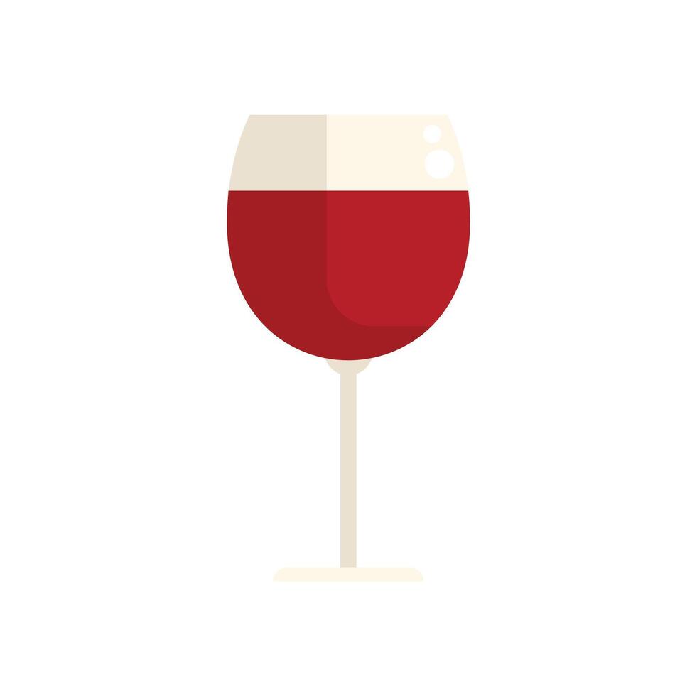 Wine glass containing red wine with minimalist design vector