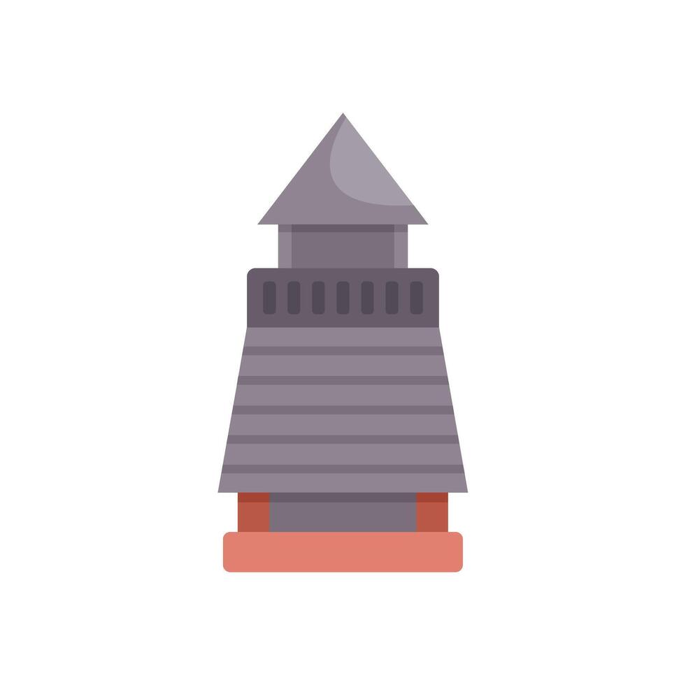 Tall stone lighthouse is standing on a red foundation vector