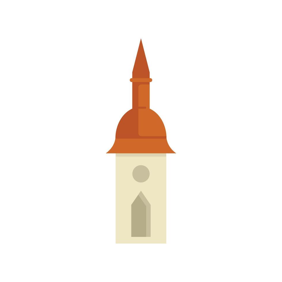 Medieval church tower building with red roof reaching for the sky vector