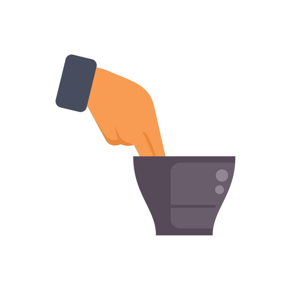 Hand dipping finger in bowl for taste test icon vector