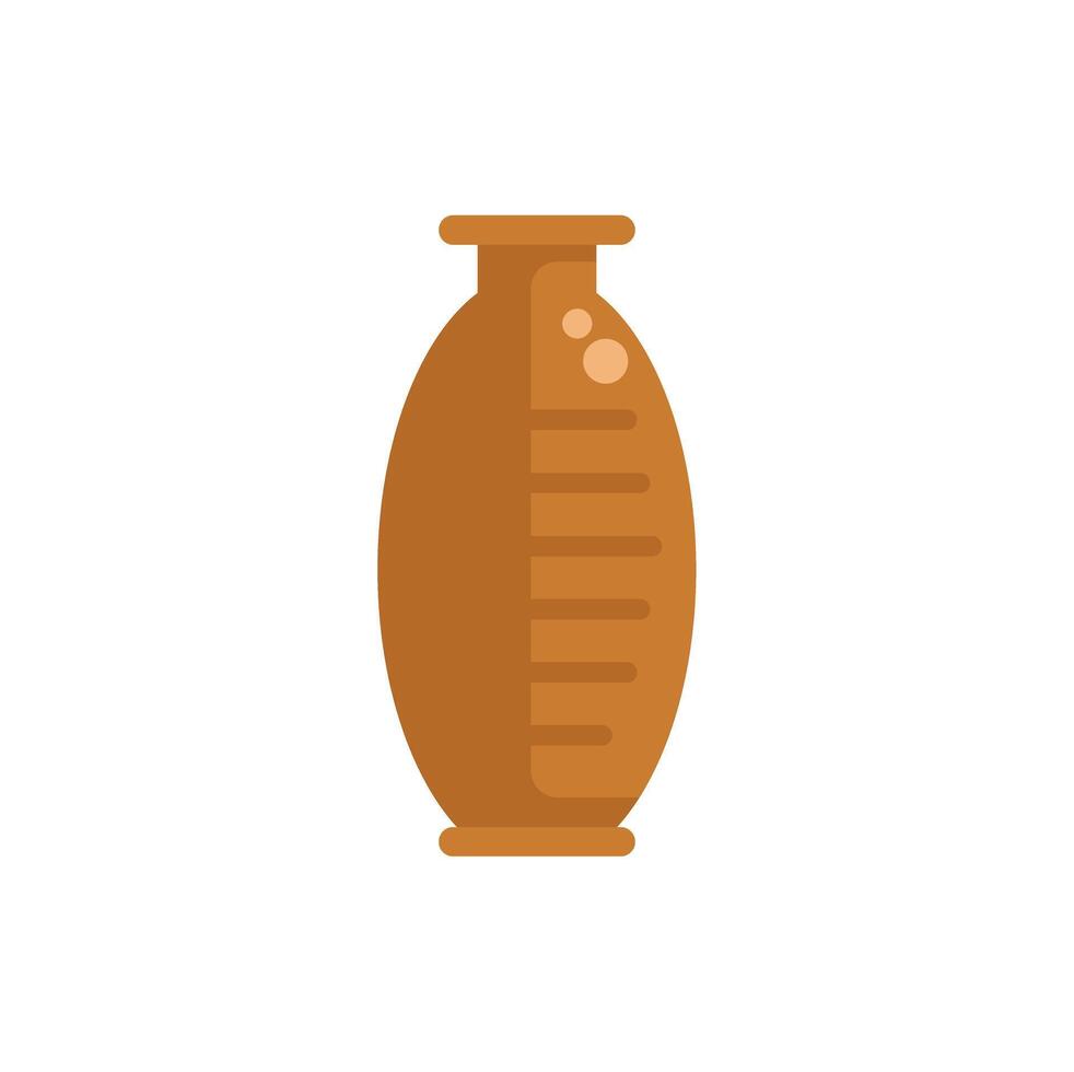 Brown clay vase standing isolated on white background vector