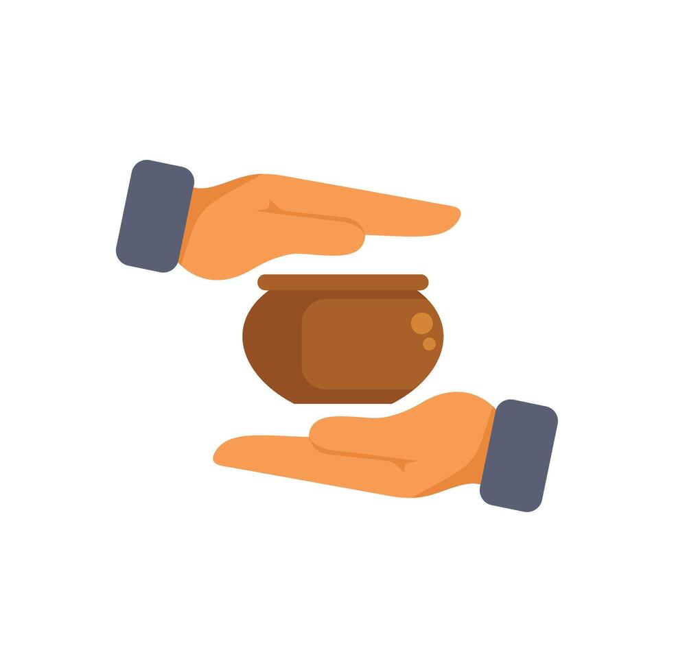 Businessmen holding clay pot saving money finance concept vector