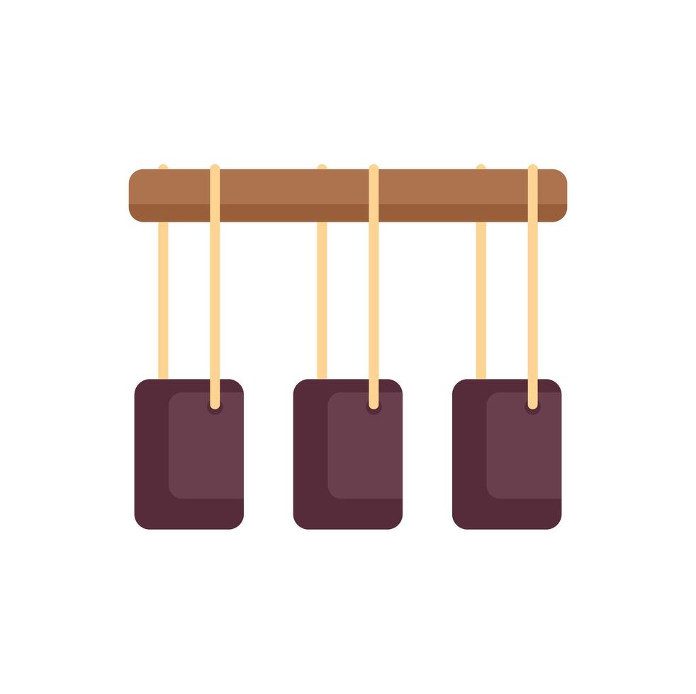 Newton cradle showing momentum and energy transfer vector