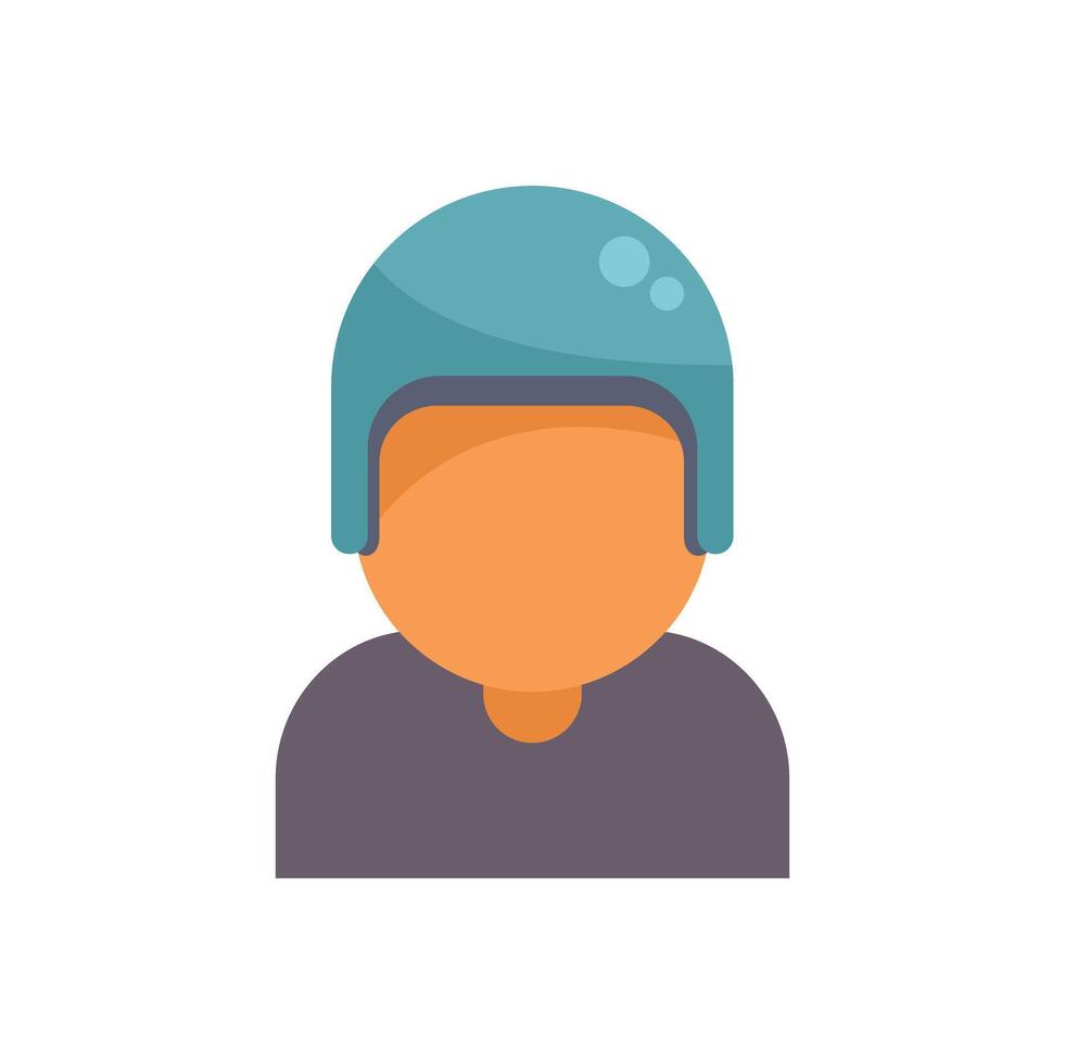 Construction worker wearing protective helmet flat icon avatar vector