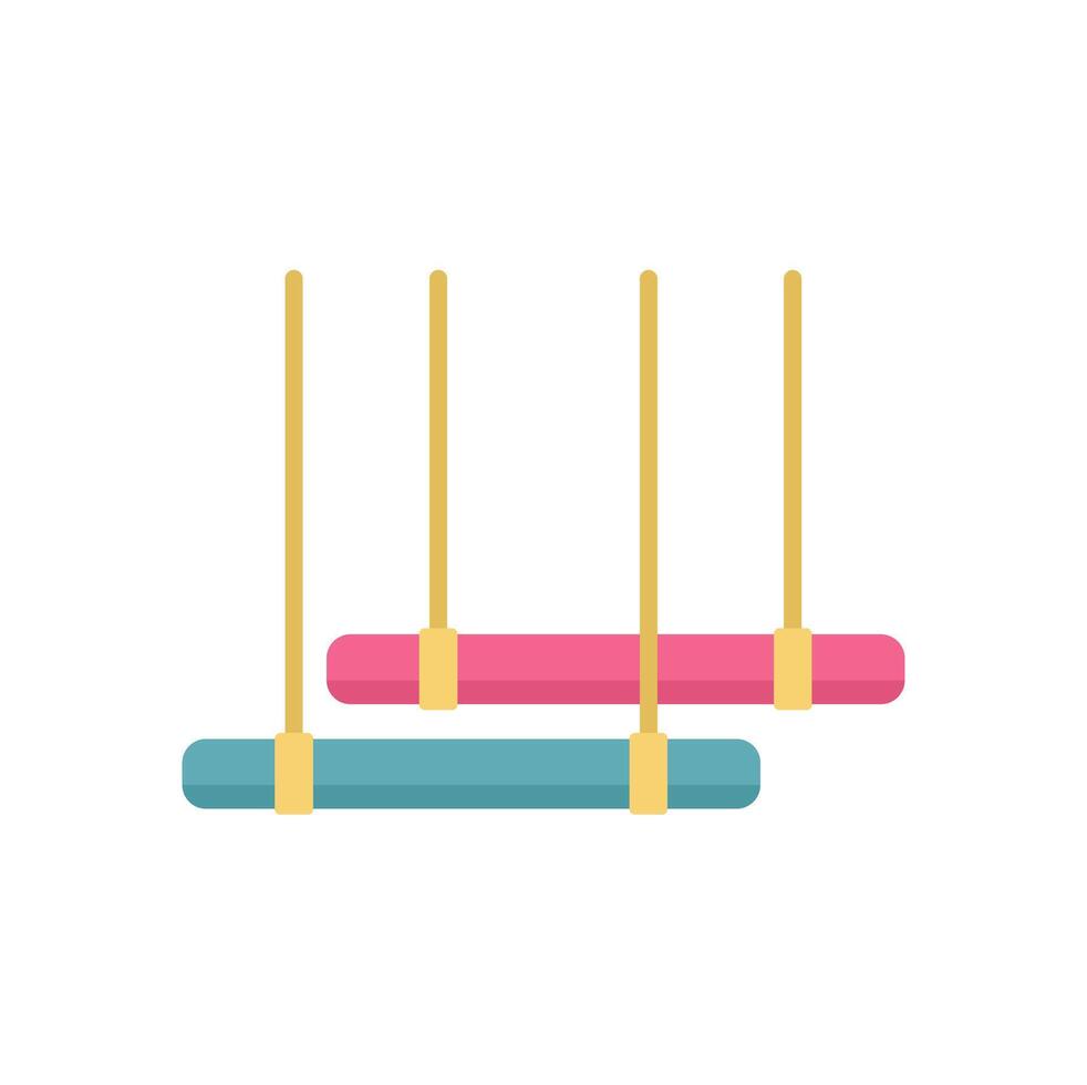 Kid swings hanging on ropes symbolizing childhood fun and joy vector